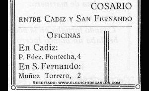 Diego Cepillo. Cosario Anuncio inserto en Guía Anuario de 1935. Reeditado por El Güichi de Carlos.