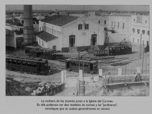 La fábrica del tranvía en la Isla. Fotografía Quijano ilustrada en "Evocación de un siglo".