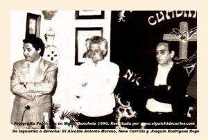 Tertulia en la Cuadrilla Nicolás Carrillo. Fotografía publicada en Boletín "Medio Ganchete" de la Cuadrilla de Cargadores de Nicolás Carrillo. Año 1996.