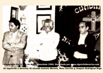 Tertulia en la Cuadrilla Nicolás Carrillo. Fotografía publicada en Boletín "Medio Ganchete" de la Cuadrilla de Cargadores de Nicolás Carrillo. Año 1996.