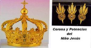 Corona y Potencias del niño de la Virgen del Carmen