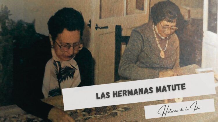 Gloria matute y su hermana bordando