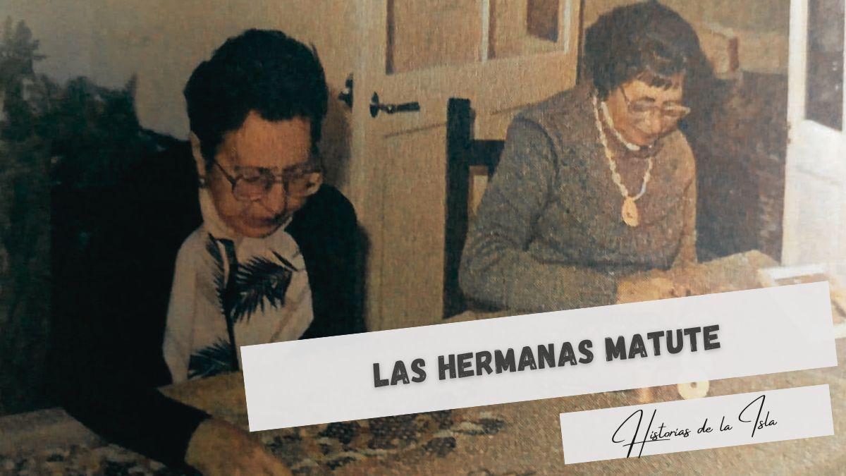 Gloria matute y su hermana bordando